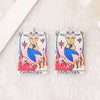 12Pcs 38*25MM Constellations Tarot Card Charms Magical Divination Crafts Acrylic Board Jewelry Necklace DIY Accessories