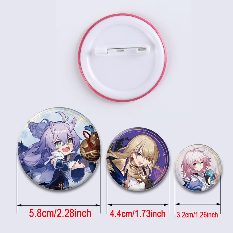 Honkai Star Rail Badge Himeko FuXuan Bailu Jingliu Topaz Game Figure Brooches Cosplay Cute Enamel Pins for Backpack Jewelry Gift