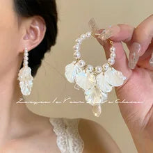 fashion women simple flower earrings elegant classic feminie camellia studs