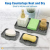 1 Pcs Silicone Soap Tray/Stand, Self-Draining Soap Pad,Multifunctional No-Punch Sink Tray Storage Rack for Bathroom Kitchen