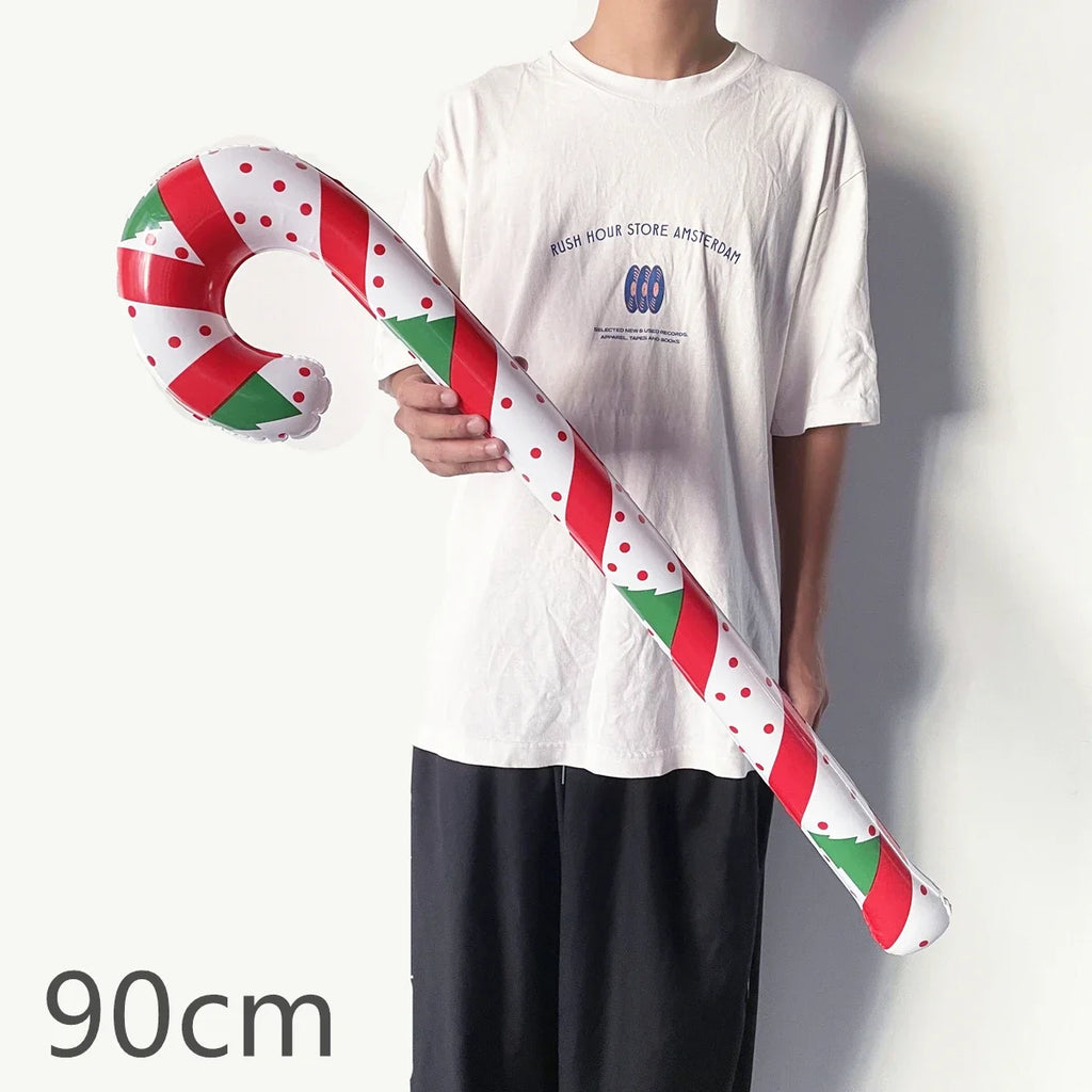 90CM Inflatable Christmas Candy Canes Inflatable Candy Sticks for Christmas Indoor Outdoor Decoration 2023 New Year Party Favors