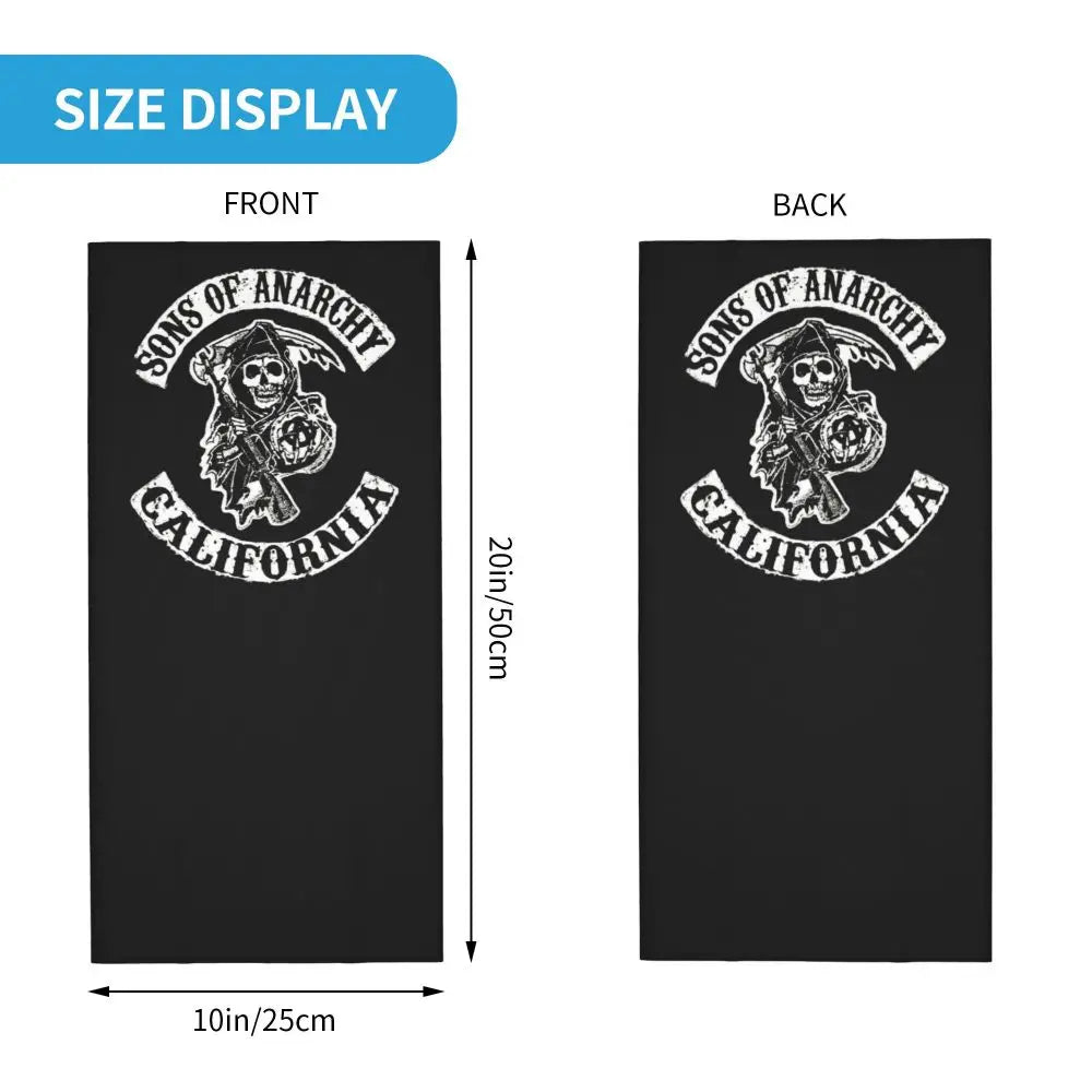 Custom TV Show Sons Of Anarchy Bandana Neck Warmer Men Women Winter Ski Hiking Scarf Gaiter Face Cover