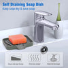 1 Pcs Silicone Soap Tray/Stand, Self-Draining Soap Pad,Multifunctional No-Punch Sink Tray Storage Rack for Bathroom Kitchen