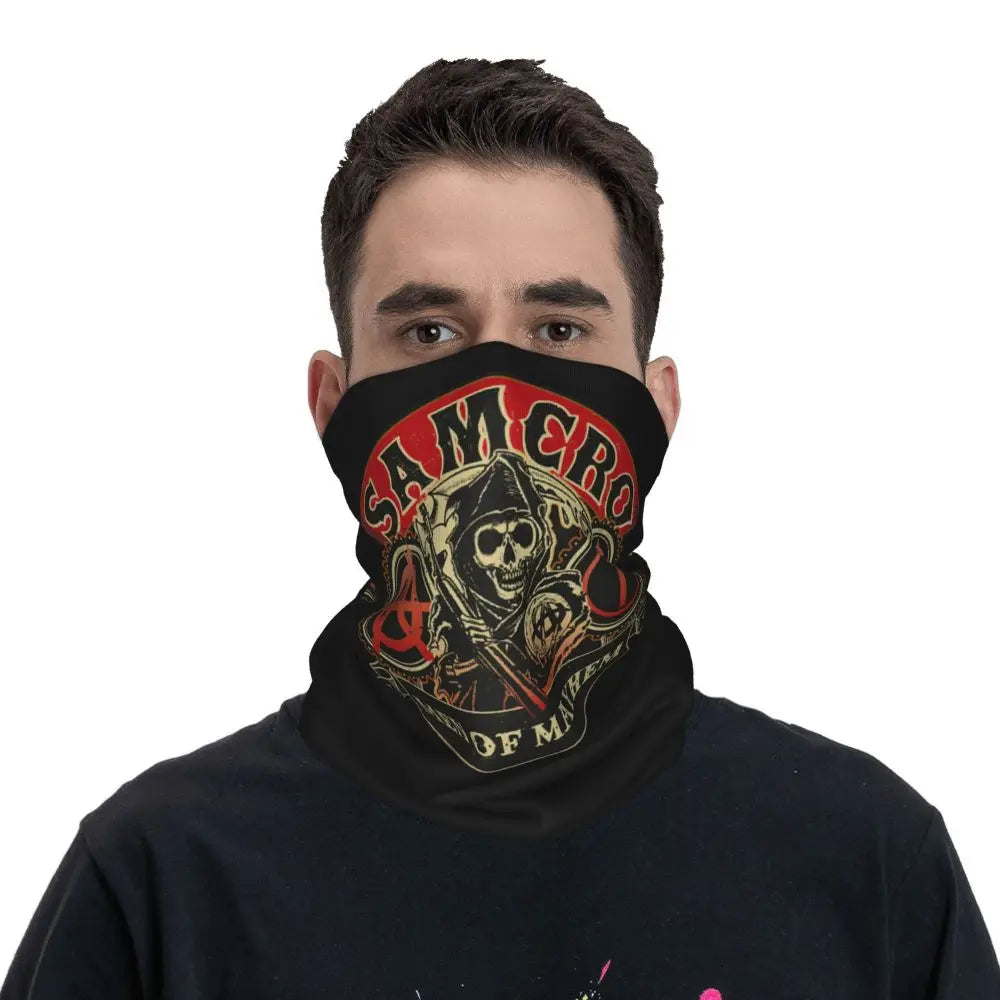 Custom TV Show Sons Of Anarchy Bandana Neck Warmer Men Women Winter Ski Hiking Scarf Gaiter Face Cover