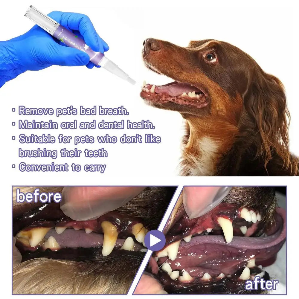 Pet Oral Repair Gel Tooth Repair Teeth Brushing Cleaner Natural Dogs Cats Toothpaste Gel Kitten puppy Breath Freshener supplies