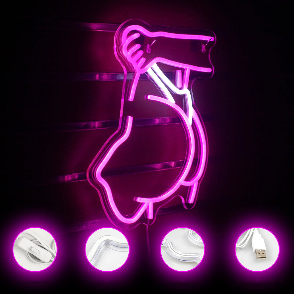 Sexy Lady Neon Sign Woman Body Pink Led Lights USB Powered Wall Light Up Signf For Home Bedroom Party Bar Night Club Room Decor