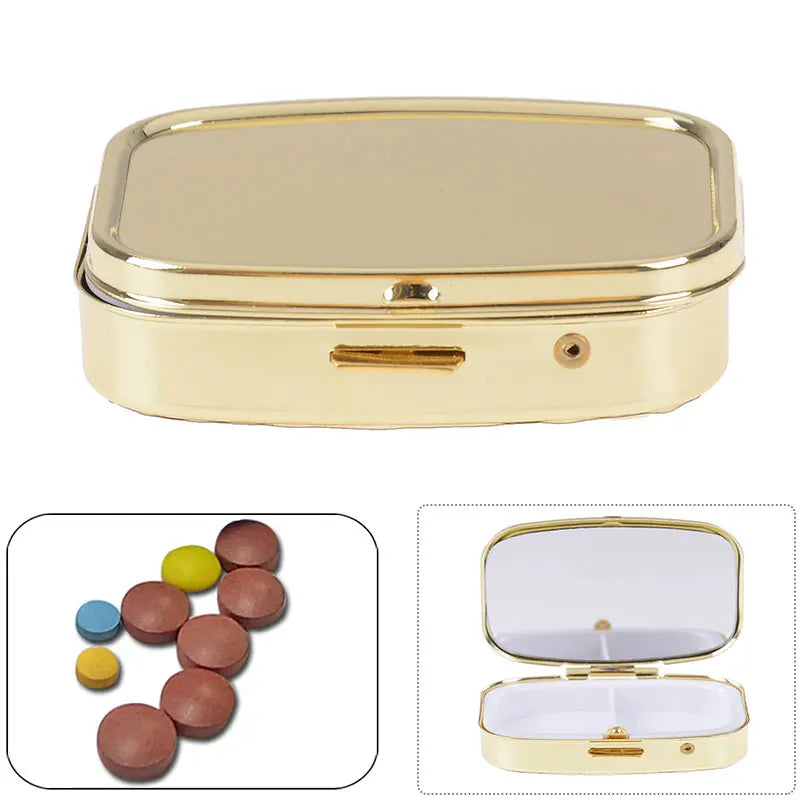 1pc Pill Box Case Splitter Tablet Storage Organizer Medicine Travel Essential Metal Pill Container Box Accessories 12 Styles