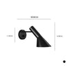 Nordic Minimalist AJ Wall Light Bedroom Living Room Bedside LED Light Retro Black Iron Corridor Home Lighting Wall Light