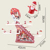 Automatic Climbing Ladder Santa Claus Doll Electric Christmas Rail Slide Music Toy Christmas Tree Ornaments Decoration Kids Gift