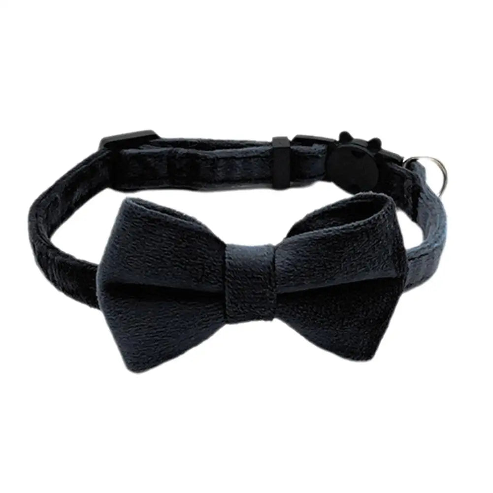 Suede Collar Bow Wear-resistant Lovely Comfortable Collar Collar Bell Velvet Dog Cat Small Adjustable Y5J7