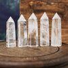 4-8CM Clear Quartz Column Natural White Crystal Quartz Crystal Point Healing Hexagonal Wand Treatment Stone