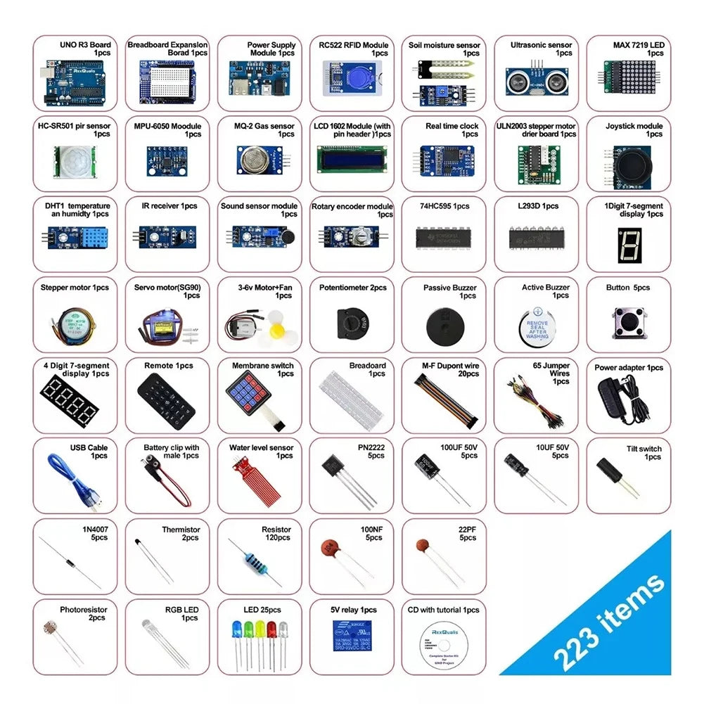 Full Version Starter Learning Kit for Arduino Programming Project DIY Electronics Laboratory Smart Beginner Kit for Arduino IDE