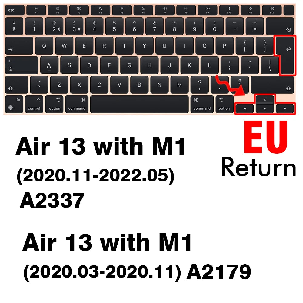 Keyboard Cover for Macbook Air 13 11 Pro 14/16 M1 Touch Bar 15 12 Retina Silicone Protector Skin A2179 A2337 A2338 A2442 US EU