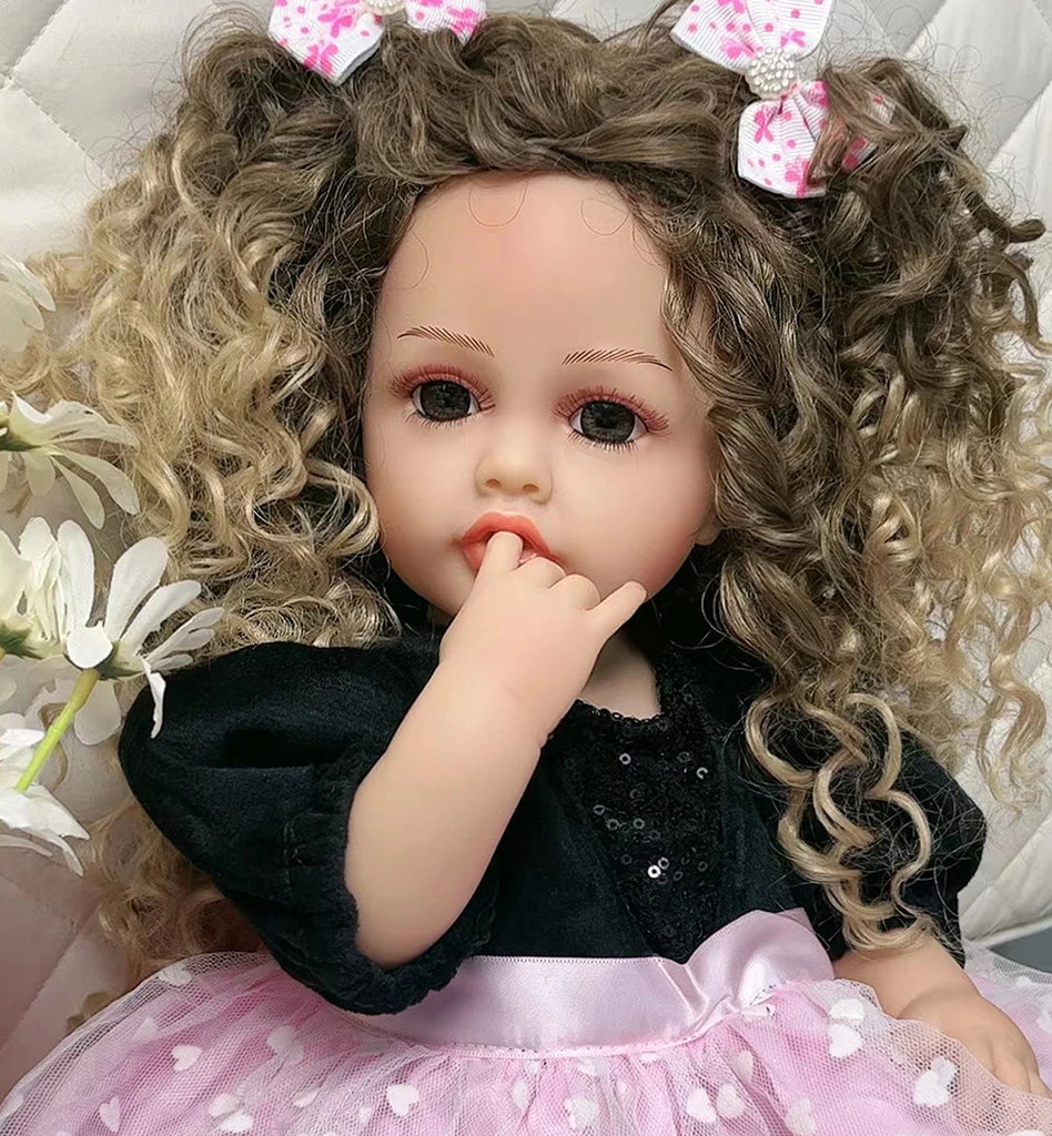 55cm Reborn Baby Doll  Full Body Silicone Waterproof Toddler 22 inch Girl Doll Princess Lifelike Sof Touch Toy Christmas Gift