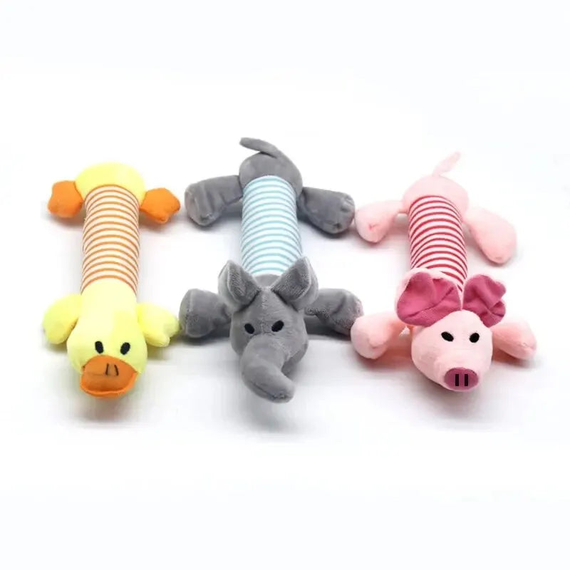 Molar Dog Toy Plush Supplies Fit For All Puppy Pet Squeak Chew Toy Funny Durable Chew Elephant Duck Pig Toy Pets Supplies