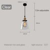 American Vintage Loft Glass Pendant Lamp Bar Restaurant Kitchen Dining Room Light Creative Personality Lighting Hanging Indoor