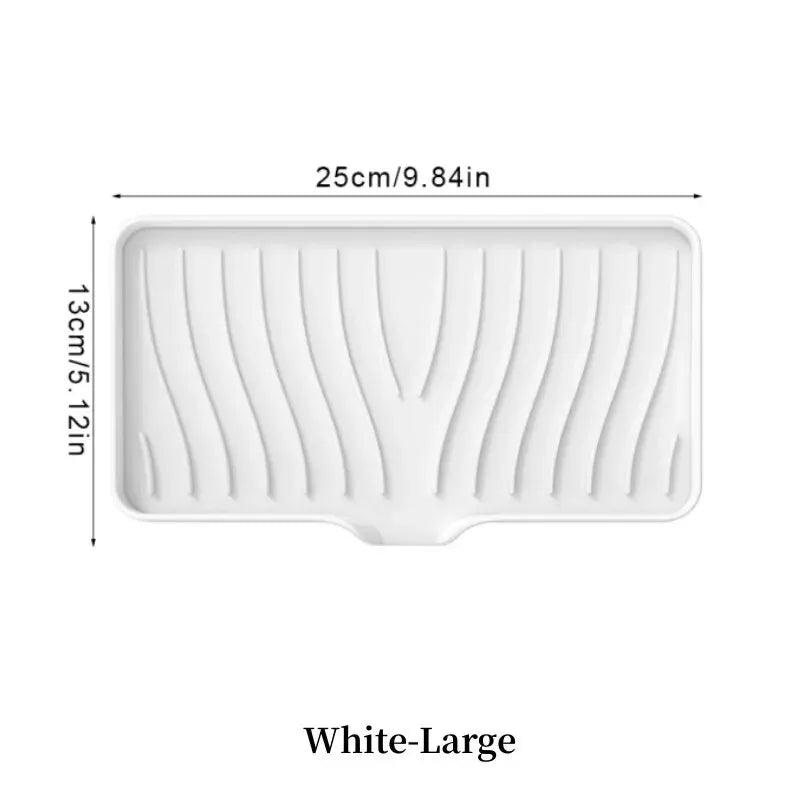 1 Pcs Silicone Soap Tray/Stand, Self-Draining Soap Pad,Multifunctional No-Punch Sink Tray Storage Rack for Bathroom Kitchen