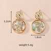 Colorful Dried Flower Earring Unique Epoxy Resin Pressed Flower Earring Women Natural Floral Geometric Boho Earring Wholesale