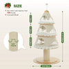 Cat Christmas Tree Modern Cat Tree with Thick Scratch Post Wood Cat Tower 3 Condos-Heavy Duty Cat Furniture Replaceable Mat