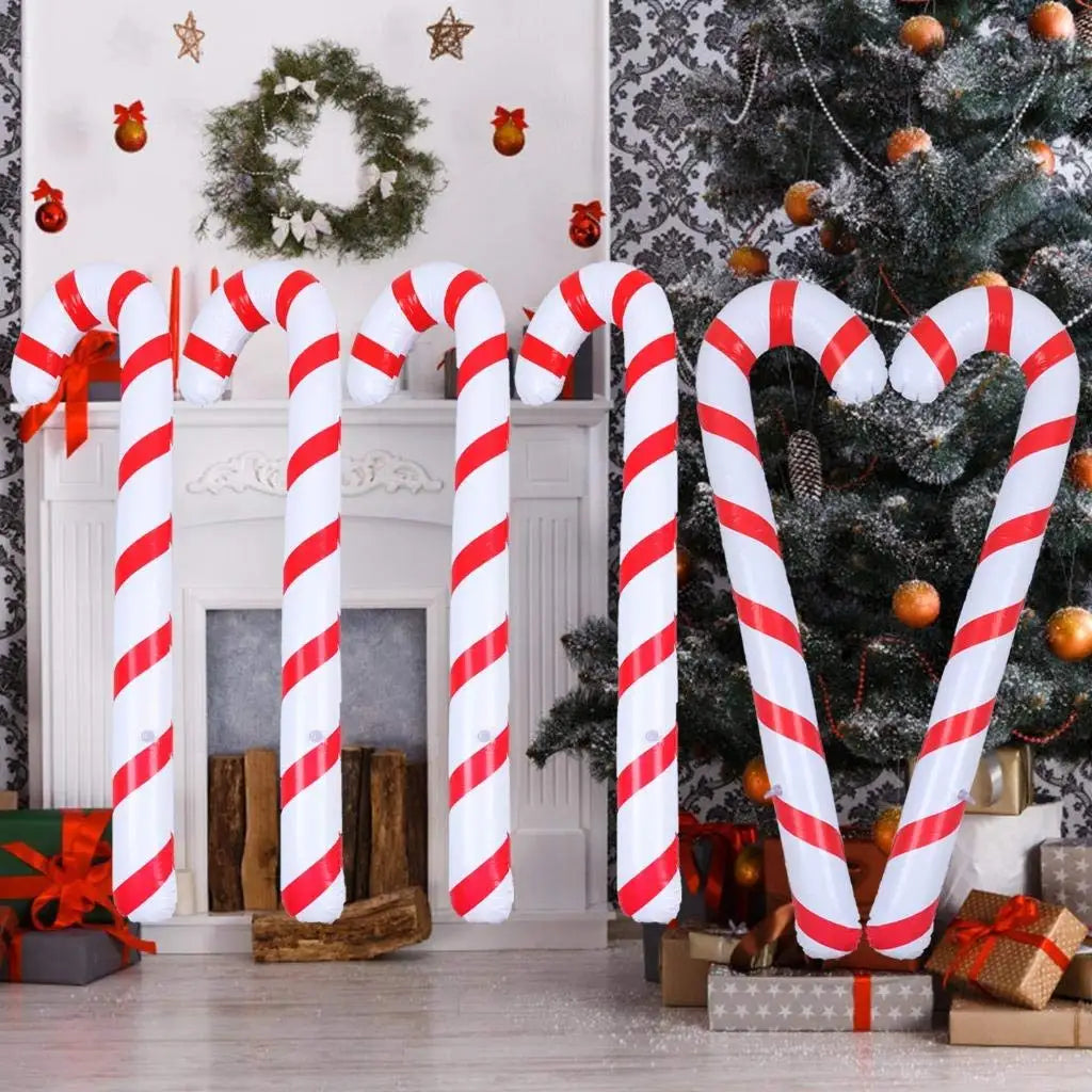 90CM Inflatable Christmas Candy Canes Inflatable Candy Sticks for Christmas Indoor Outdoor Decoration 2023 New Year Party Favors