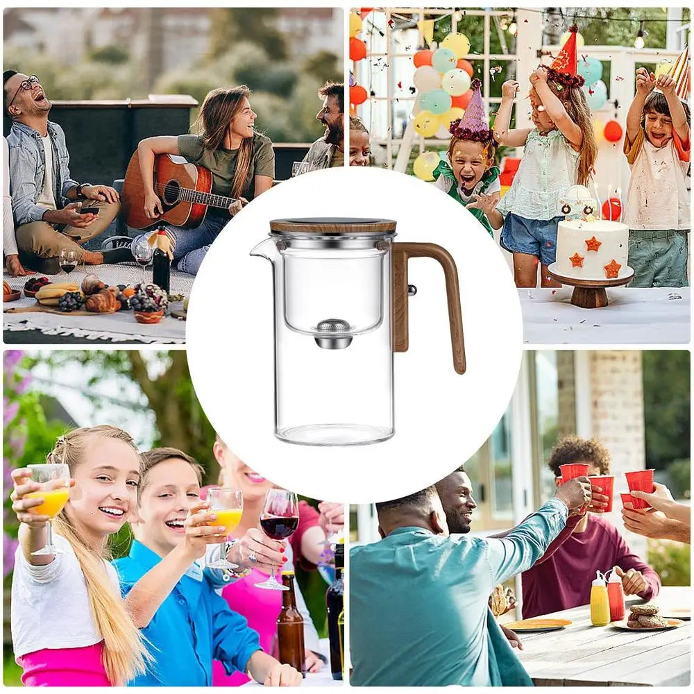 Glass Teapot With Infuser One Click Magnetic Suction Tea Making Artifact Water Separation Spout Tea Maker Kettle For Tea