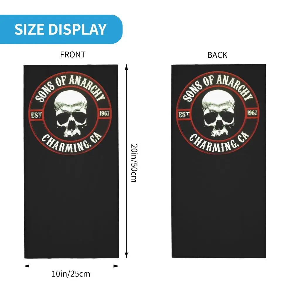 Custom TV Show Sons Of Anarchy Bandana Neck Warmer Men Women Winter Ski Hiking Scarf Gaiter Face Cover