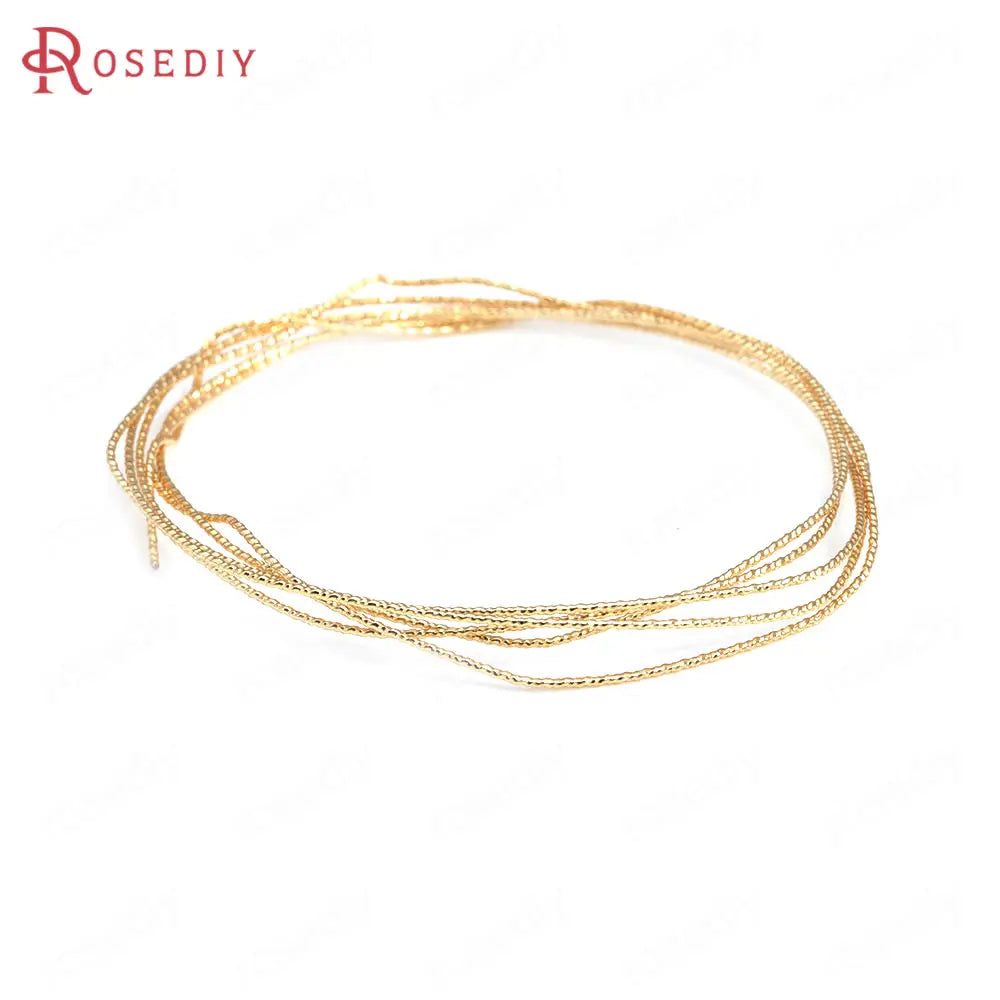 0.3MM 0.4MM 0.5MM 0.6MM 0.7MM 0.8MM 1MM 1.2MM 24K Gold Color Brass Make Shape Metal Wire High Quality Jewelry Accessories