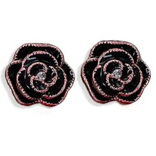 fashion women simple flower earrings elegant classic feminie camellia studs