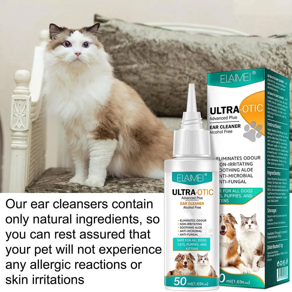 50ml Pet Ear Cleaner Cat Dog Ear Cleaner Ear Wax Remover Pet Cleaning Dog Yeast Infection Solution Cat Ear Solution Cleaner T3B8