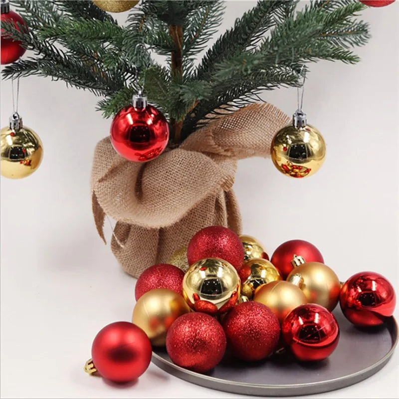 24PCS Christmas Balls Christmas Tree Ornaments Ball Xmas Hanging Tree Pendants Home Party Decor 2025 New Year Gift Noel Navidad