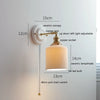 IWHD Nordic Modern Ceramic LED Wall Lamp Sconce Pull Chain Switch Beside Bedroom Bathroom Mirror Stair Light Applique Murale