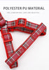 A set of plaid reflective chest and harness set for small and medium-sized dogs to go out for a walk and a lead rope for cats an