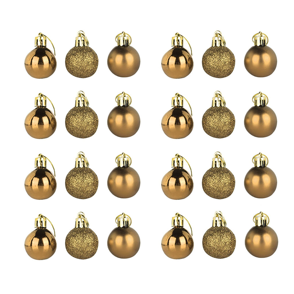 3cm 24PCS Gold Sliver Red Christmas Ball Ornaments 2023 New Year Party Small Baubles Xmas Tree Pendants Merry Christmas Decor