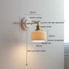 IWHD Nordic Modern Ceramic LED Wall Lamp Sconce Pull Chain Switch Beside Bedroom Bathroom Mirror Stair Light Applique Murale