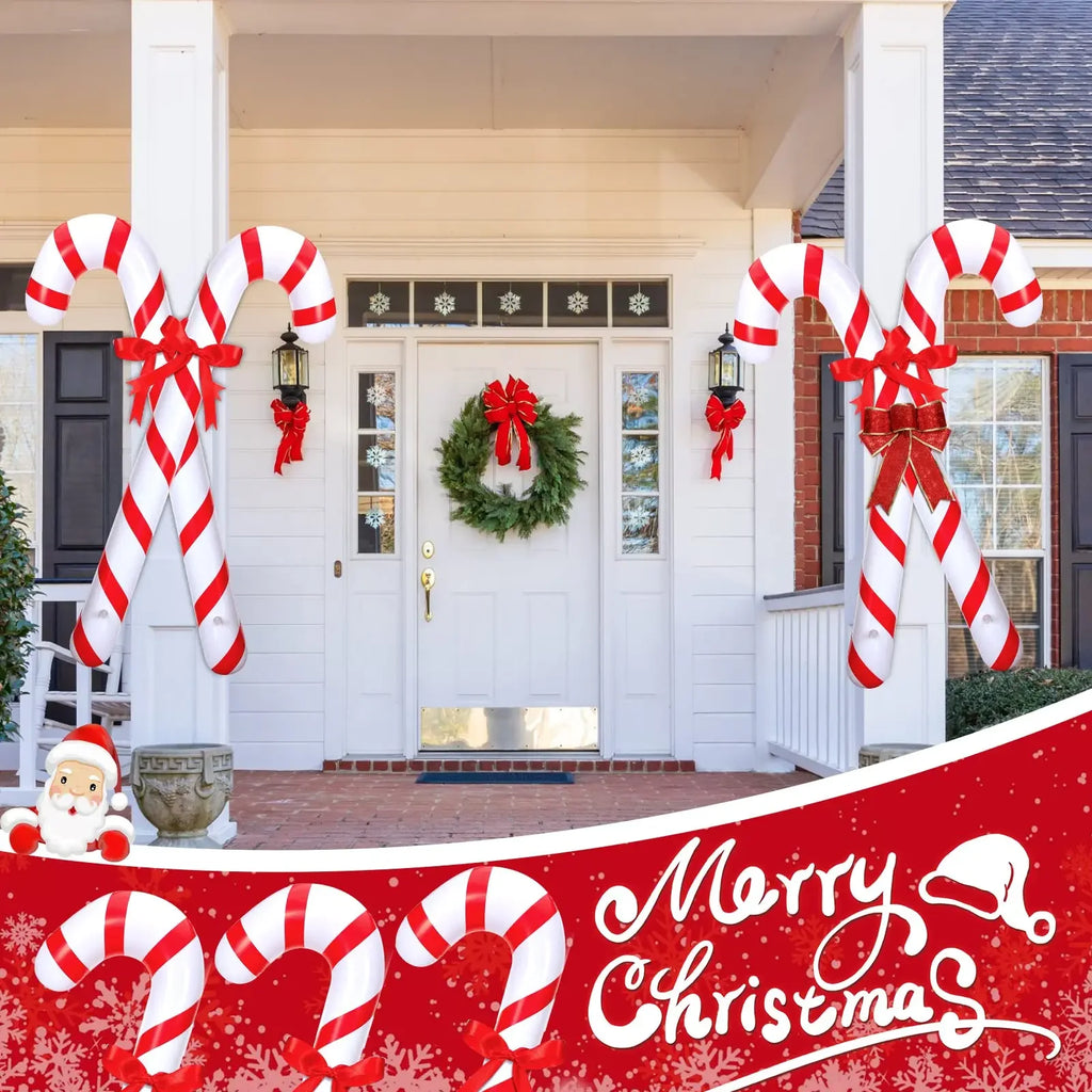 90CM Inflatable Christmas Candy Canes Inflatable Candy Sticks for Christmas Indoor Outdoor Decoration 2023 New Year Party Favors