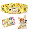 Personalized Nylon Dog Collar Flower Bee Printed Puppy Collars Free Custom Pet ID Necklace Collars For Small Large Dog Chihuahua