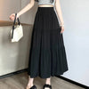 Korean Style Fashion Pleated Skirt Casual Sweet Women's Skirt High Waist White Black A-line Summer Skirt Girl Elegant Dress