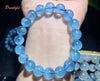 Meihan Natural A+++ Sky Blue Aquamarine smooth round loose beads bracelets gemstone for jewelry making design DIY gift