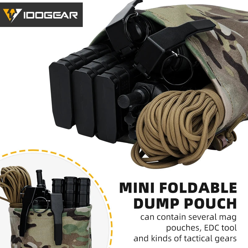 IDOGEAR Tactical Foldable Recycling Bag Dump Pouch MOLLE Drop Pouch durable Mini  35116