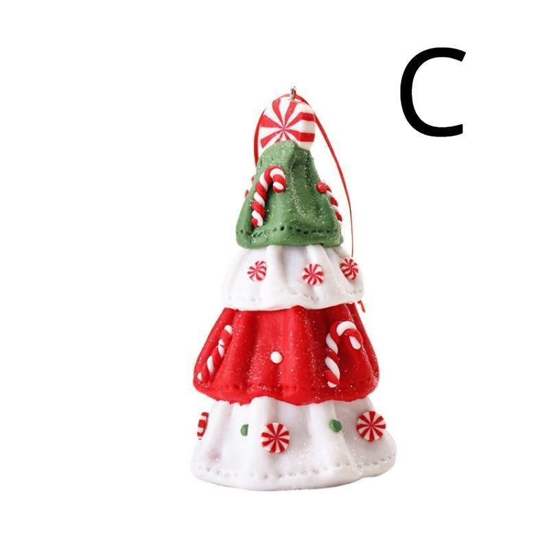 Christmas Soft Pottery Pendant Cute Angel Candy Tree Hangable Charm Ornament for Indoor Outdoor Garden Yard Xmas Tree Decors