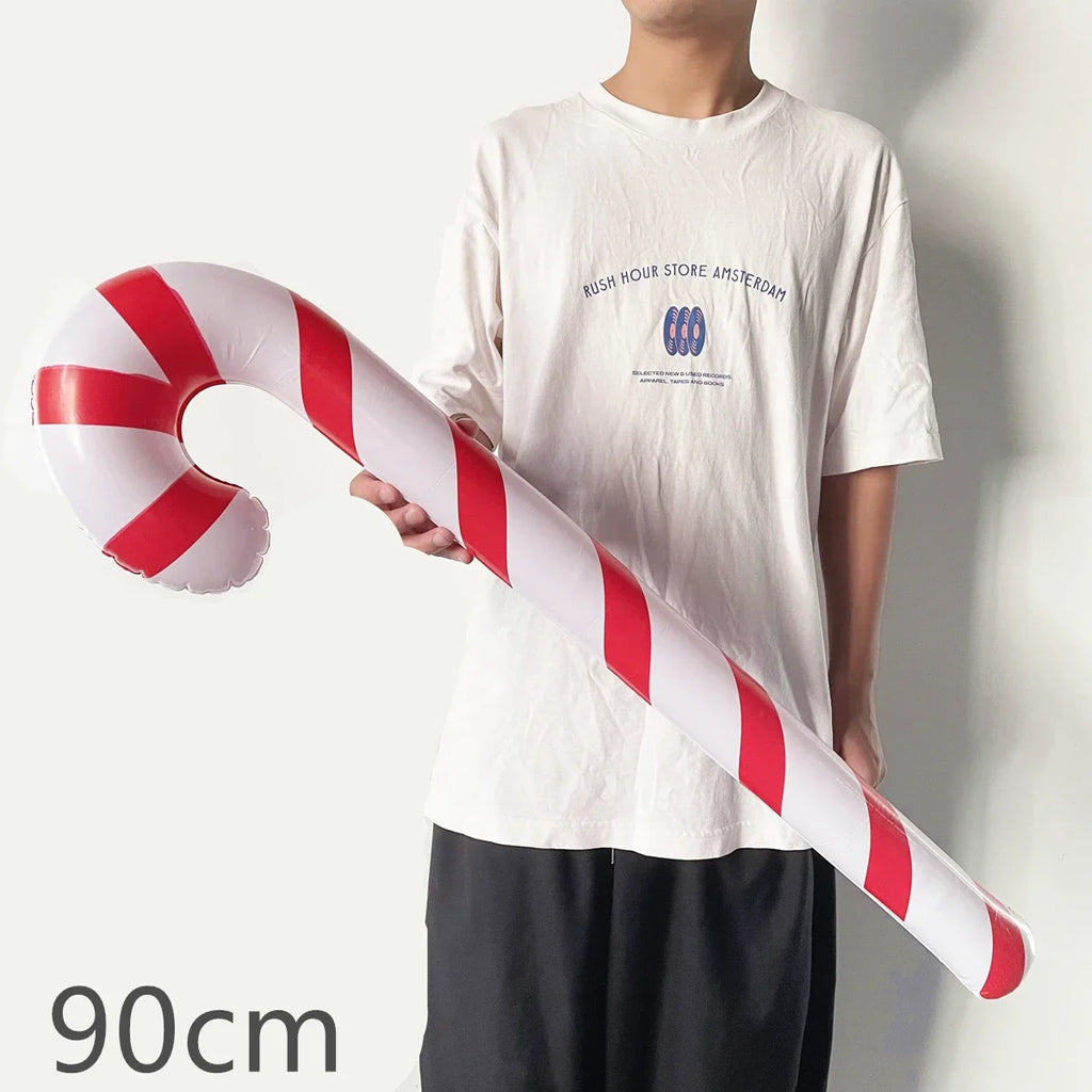 90CM Inflatable Christmas Candy Canes Inflatable Candy Sticks for Christmas Indoor Outdoor Decoration 2023 New Year Party Favors