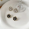 fashion women simple flower earrings elegant classic feminie camellia studs