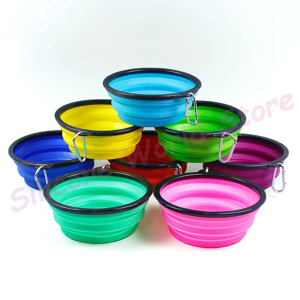 Silicone World 1000ML Portable Collapsible Silicone Pet Bowls Outdoor Travel Pet Food Container Feeder Bowl Dish Dog Food Basi