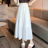 Korean Style Fashion Pleated Skirt Casual Sweet Women's Skirt High Waist White Black A-line Summer Skirt Girl Elegant Dress