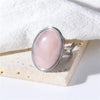 Fashion Female Finger Ring Pink Agat Quartzs Tiger Eye Rings Silver Color Simple Energy Yoga Ring for Women Girls Jewelry Gift