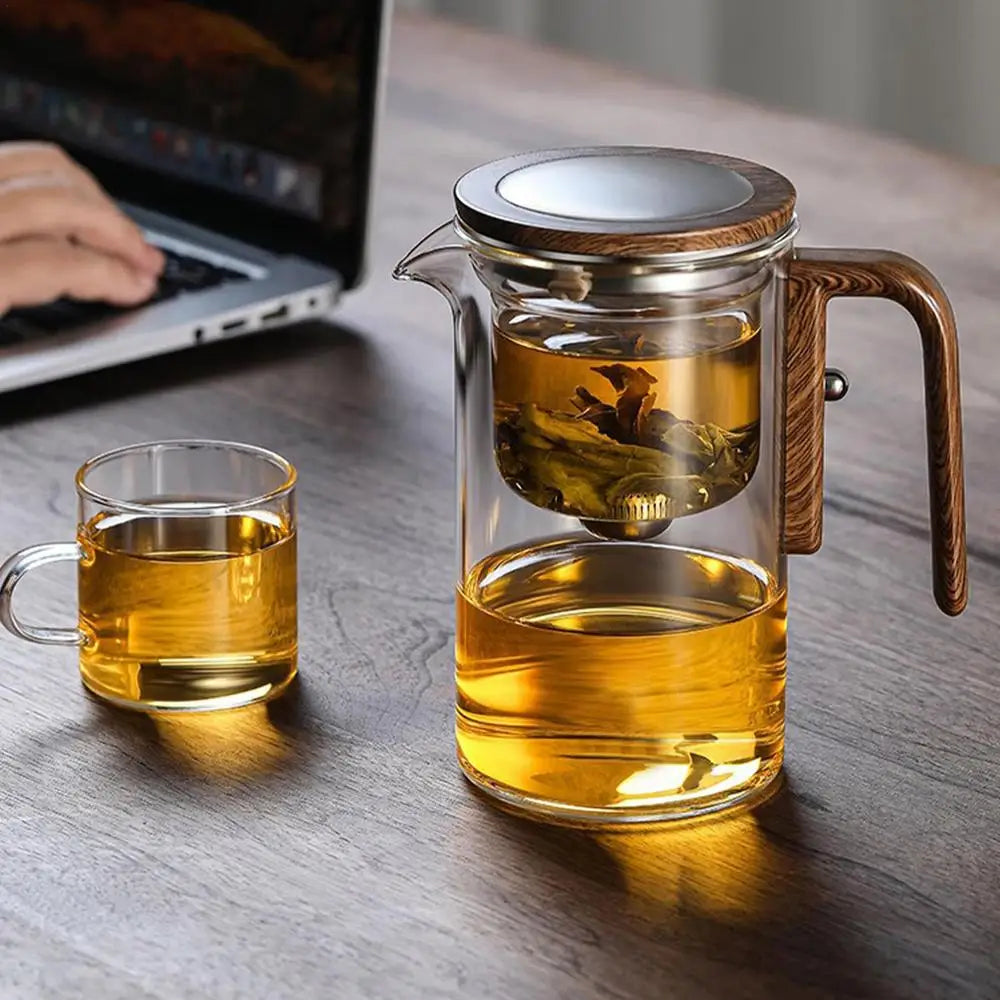 Glass Teapot With Infuser One Click Magnetic Suction Tea Making Artifact Water Separation Spout Tea Maker Kettle For Tea