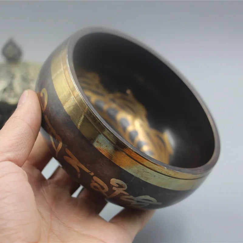 Tibetan Singing Bowl Sound Healing Therapy Instruments Yoga Meditation Massage Handmade Chanting Bowl Buddhist Religion Supplies