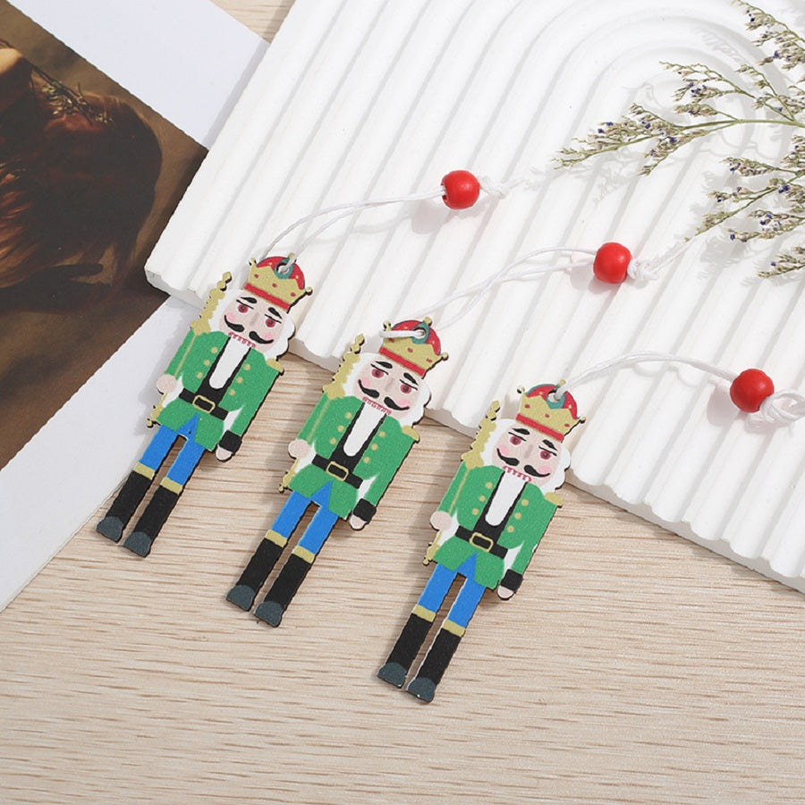 9Pcs Christmas Wooden Nutcracker Soldier Hanging Pendants Christmas Tree Ornaments Xmas New Year Party Decorations Supplies