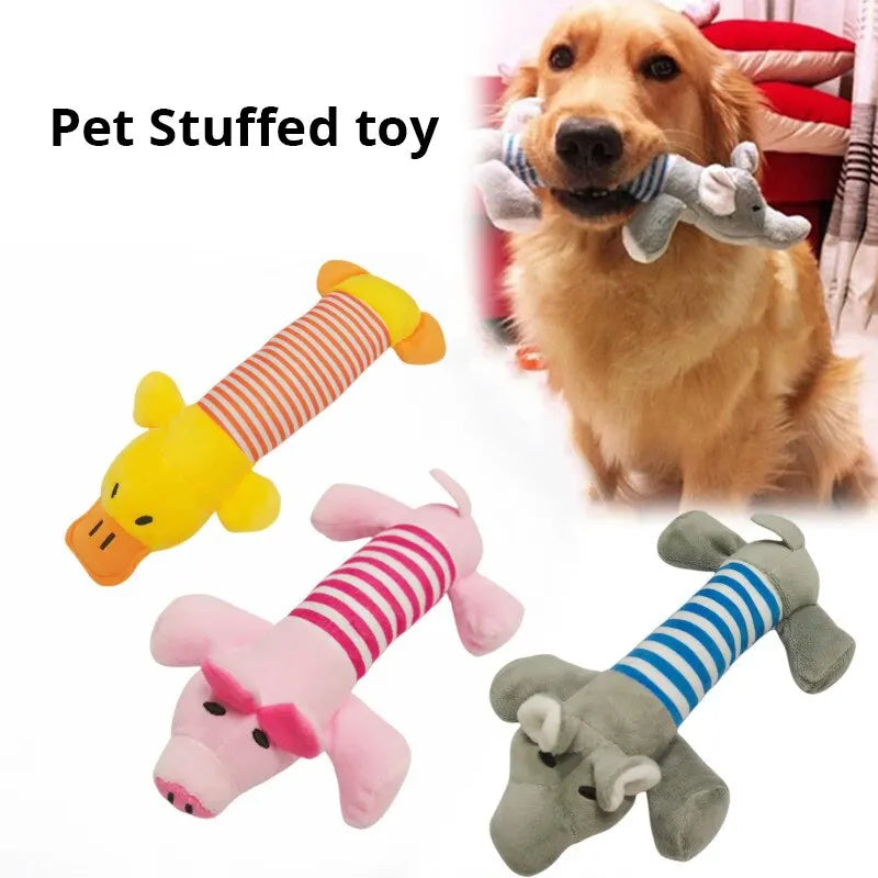 Molar Dog Toy Plush Supplies Fit For All Puppy Pet Squeak Chew Toy Funny Durable Chew Elephant Duck Pig Toy Pets Supplies