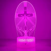 Jesus Cross 3D LED Night Light for Friends Xmas Easter Room Decor Gifts Crucifix Optical Illusion Desk Table Lamp Nightlight